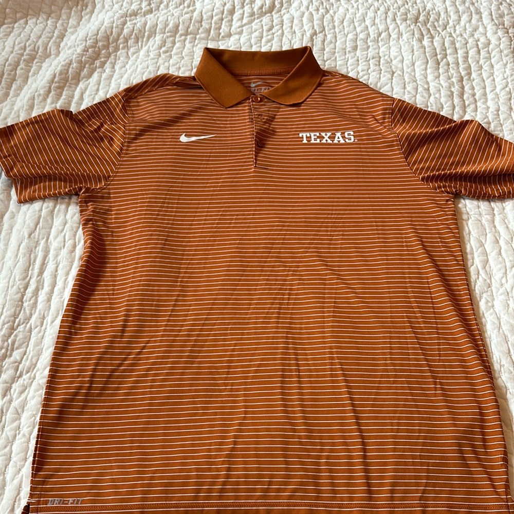 Nike size large university of Texas golf polo